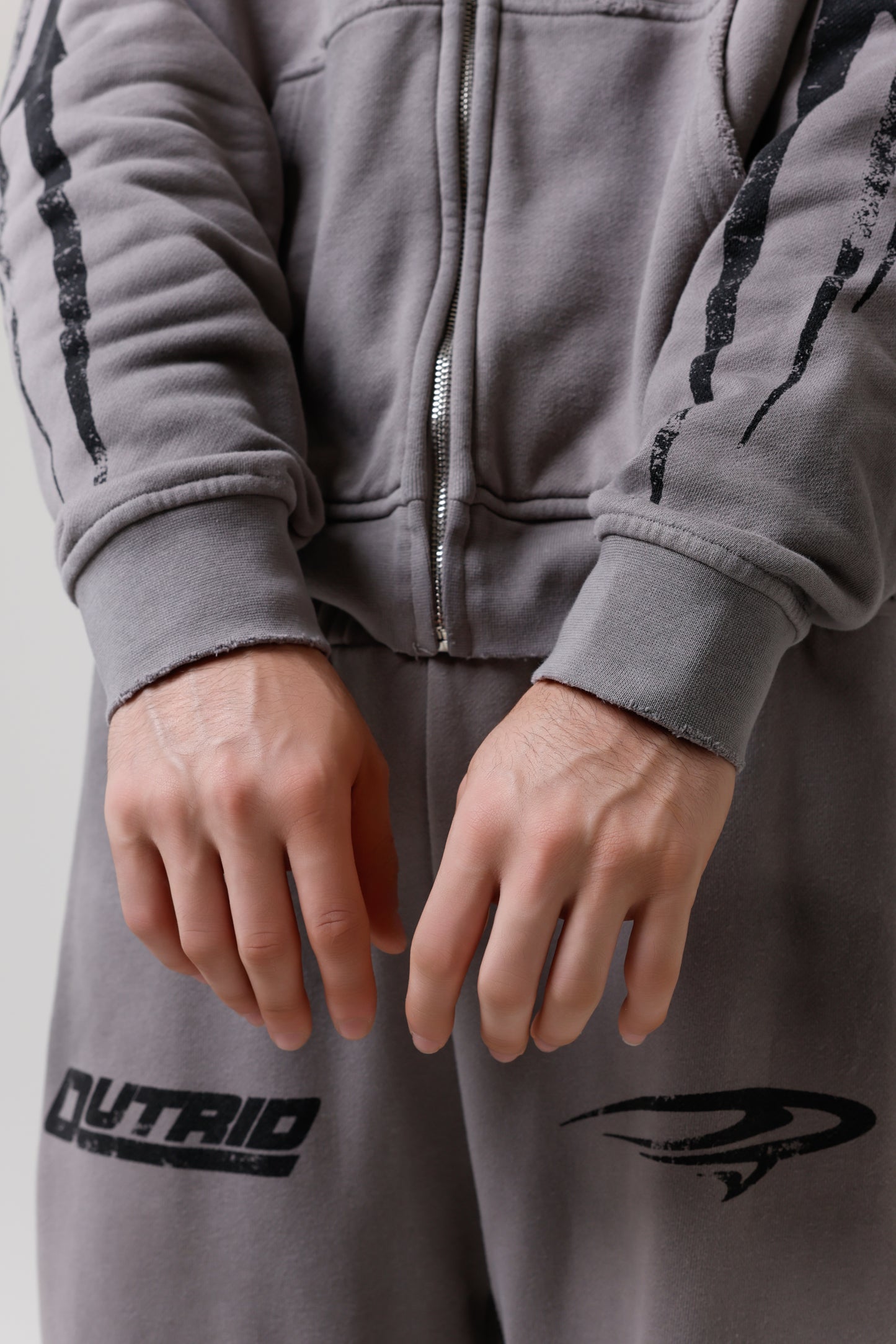 OUTRÍD Grey Distressed Hoodie