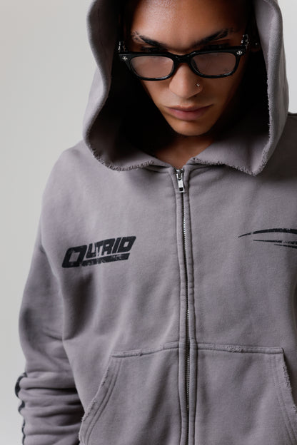 OUTRÍD Grey Distressed Hoodie